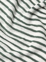 Striped Linen Knit Crewneck Sweater