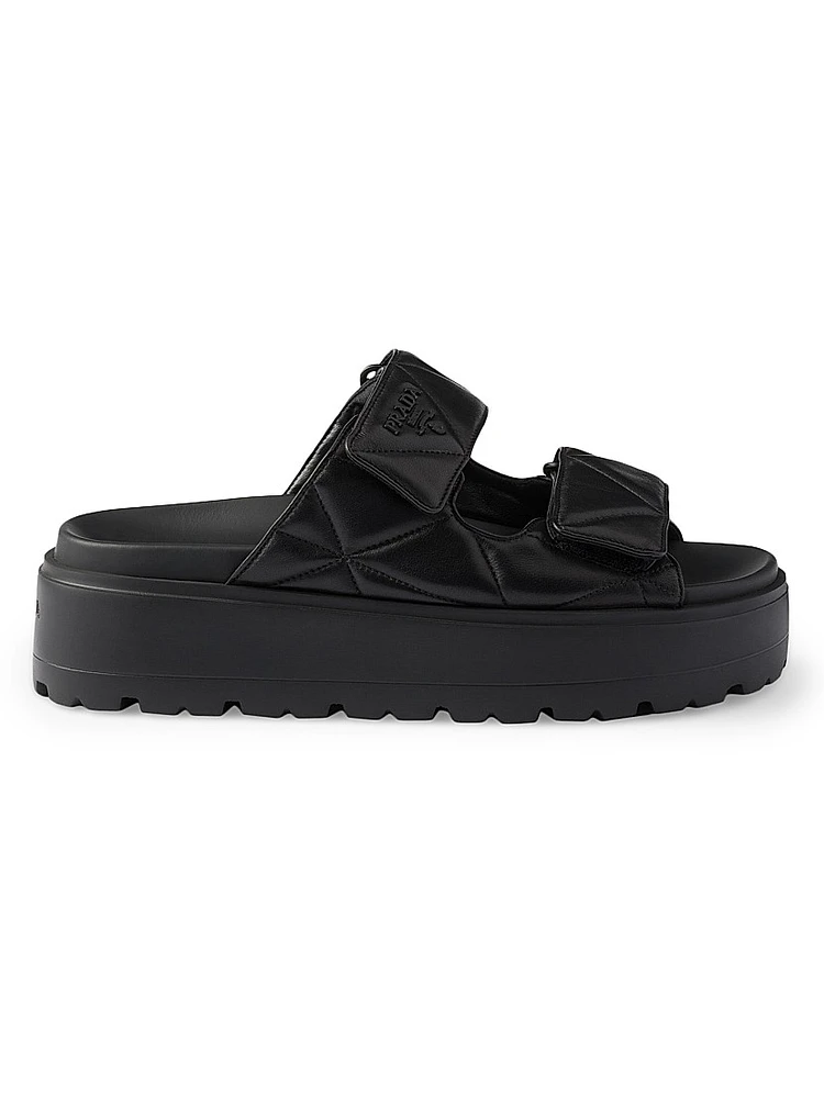 Padded Nappa Leather Slides