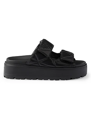Padded Nappa Leather Slides