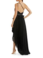 One-Shoulder Ruffled Gown