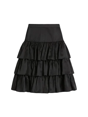 Satin Ruffle Skirt