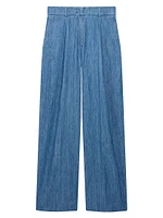 Chambray Relaxed Wide Leg Pants