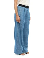 Chambray Relaxed Wide Leg Pants