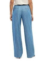 Chambray Relaxed Wide Leg Pants