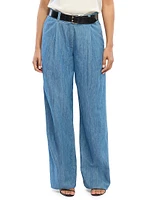 Chambray Relaxed Wide Leg Pants