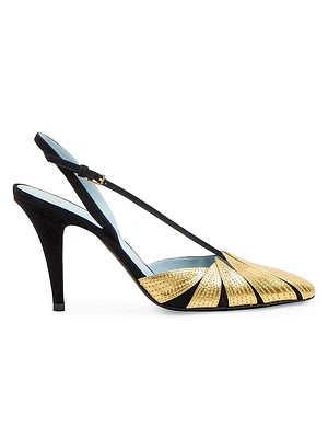 Foliefoliage Suede Slingback Pumps 90MM