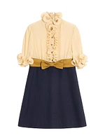 Crepe De Chine and Viscose Short Dress