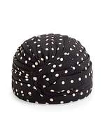 Rigid Silk Turban with Polka Dot Print