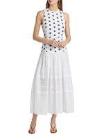 Rachel Floral Circle Eyelet Midi-Dress