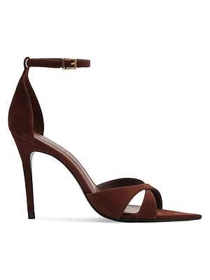 Hilda Leaf 100MM Suede Stiletto Sandals