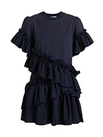 Kendria Ruffled Stretch-Cotton Minidress