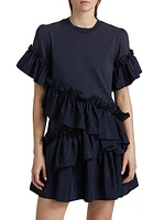 Kendria Ruffled Stretch-Cotton Minidress
