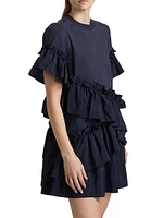 Kendria Ruffled Stretch-Cotton Minidress