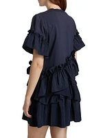 Kendria Ruffled Stretch-Cotton Minidress
