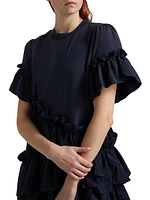 Kendria Ruffled Stretch-Cotton Minidress
