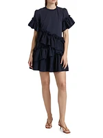Kendria Ruffled Stretch-Cotton Minidress