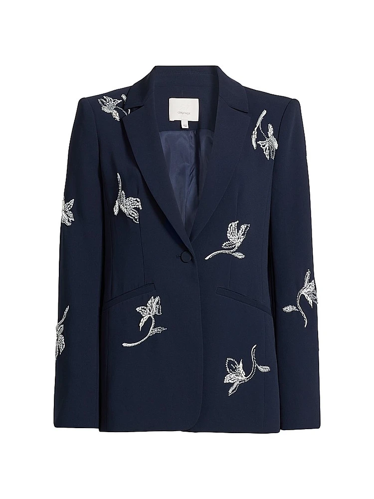 Falling Lilies Karlie Sequined Silk Organza Blazer