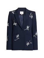 Falling Lilies Karlie Sequined Silk Organza Blazer