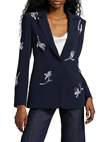 Falling Lilies Karlie Sequined Silk Organza Blazer
