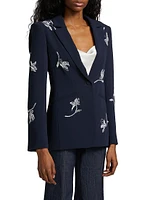Falling Lilies Karlie Sequined Silk Organza Blazer