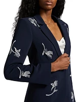 Falling Lilies Karlie Sequined Silk Organza Blazer