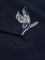 Falling Lilies Karlie Sequined Silk Organza Blazer