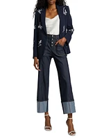 Falling Lilies Karlie Sequined Silk Organza Blazer