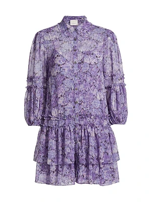 Marsea Floral Ruffled Chiffon Minidress