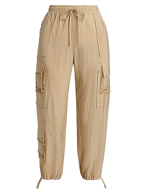 Nissan Ruffled Parachute Crop Pants