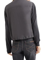 Cashmere Feather Yarn Reversible Knit Down Vest with Monili