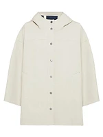 Water Resistant Bonded Cotton Poplin Hooded Outerwear Jacket with Heat Seams