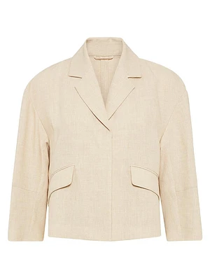 Linen Panama Cropped Blazer