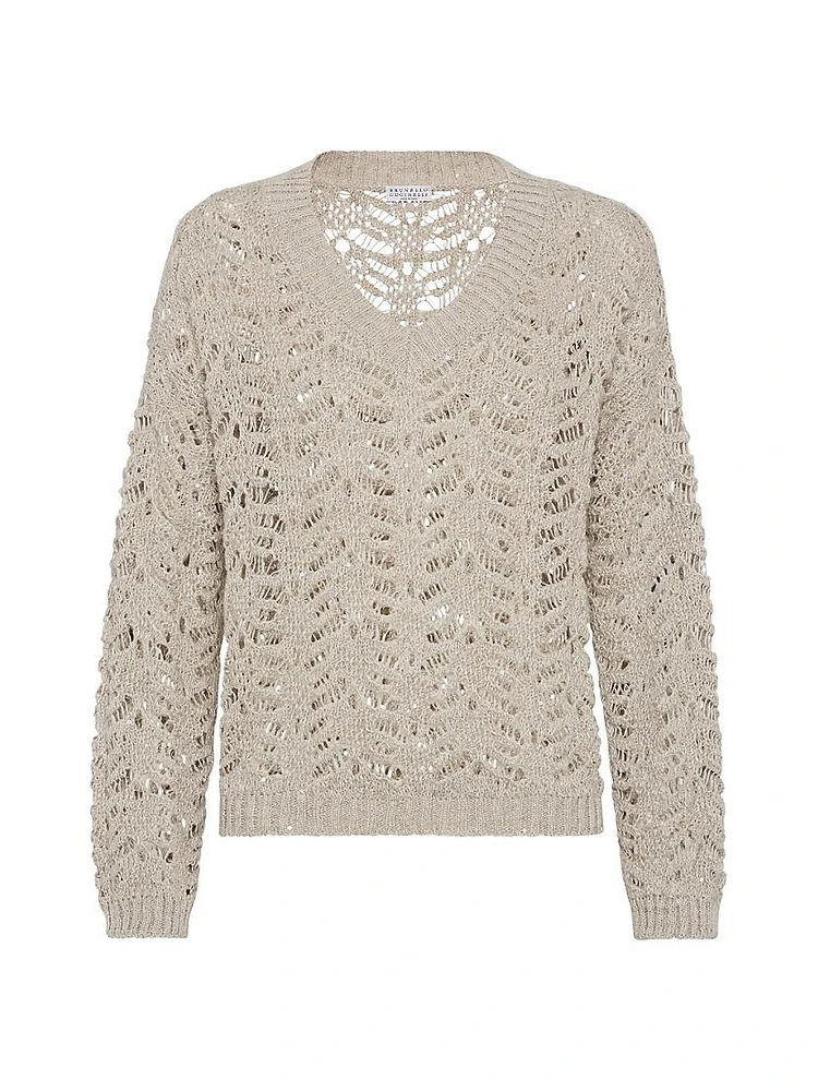 Foliage Lace Sweater Linen and Silk