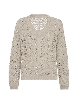 Foliage Lace Sweater Linen and Silk