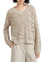 Foliage Lace Sweater Linen and Silk