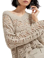 Foliage Lace Sweater Linen and Silk
