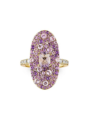 Peace & Plenty 14K Yellow Gold, Purple Sapphire & 0.17 TCW Diamond Ring