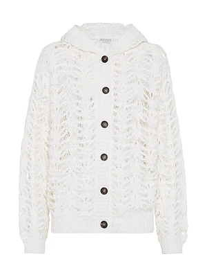 Foliage Lace Hooded Cardigan