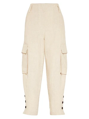 Linen Panama Explorer Cargo Trousers