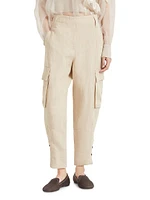 Linen Panama Explorer Cargo Trousers