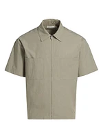 Light Poplin Zip-Front Shirt