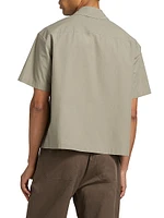 Light Poplin Zip-Front Shirt