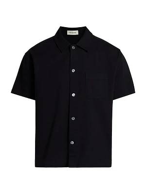 Cotton Piqué Button-Front Shirt