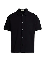 Cotton Piqué Button-Front Shirt