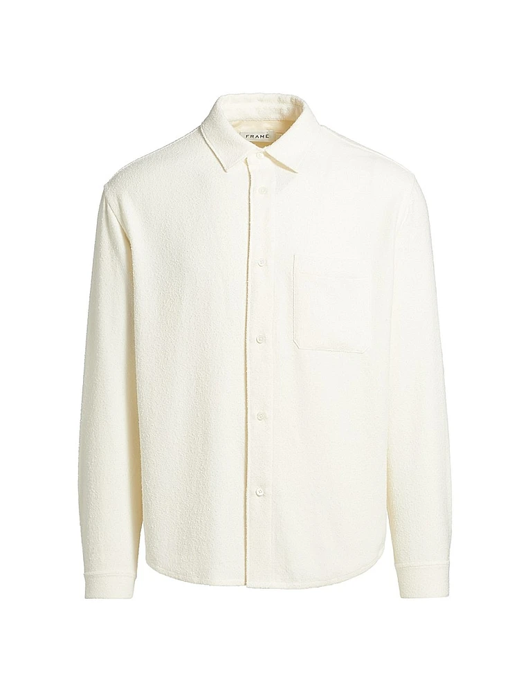 Textured Button-Front Overshirt