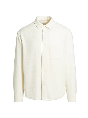 Textured Button-Front Overshirt