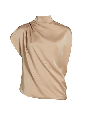Enver Satin Draped Top