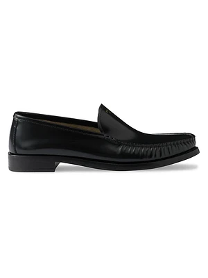 Brushed Leather Loafers