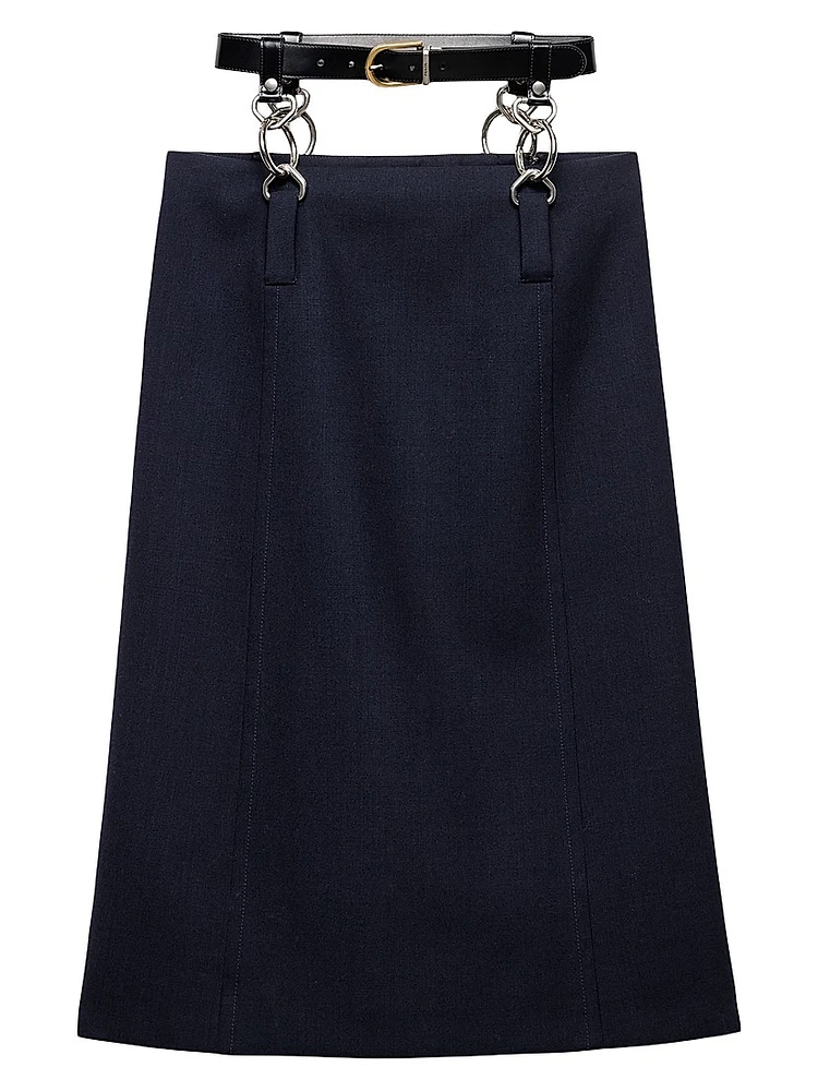 Rush Stitch Skirt with Belt