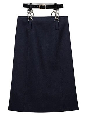 Rush Stitch Skirt with Belt
